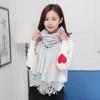 Autumn and Winter Scarf Women's Casual Versatile Plaid Shawl Dual-purpose Long Thickened Warm Student Scarf Plaid