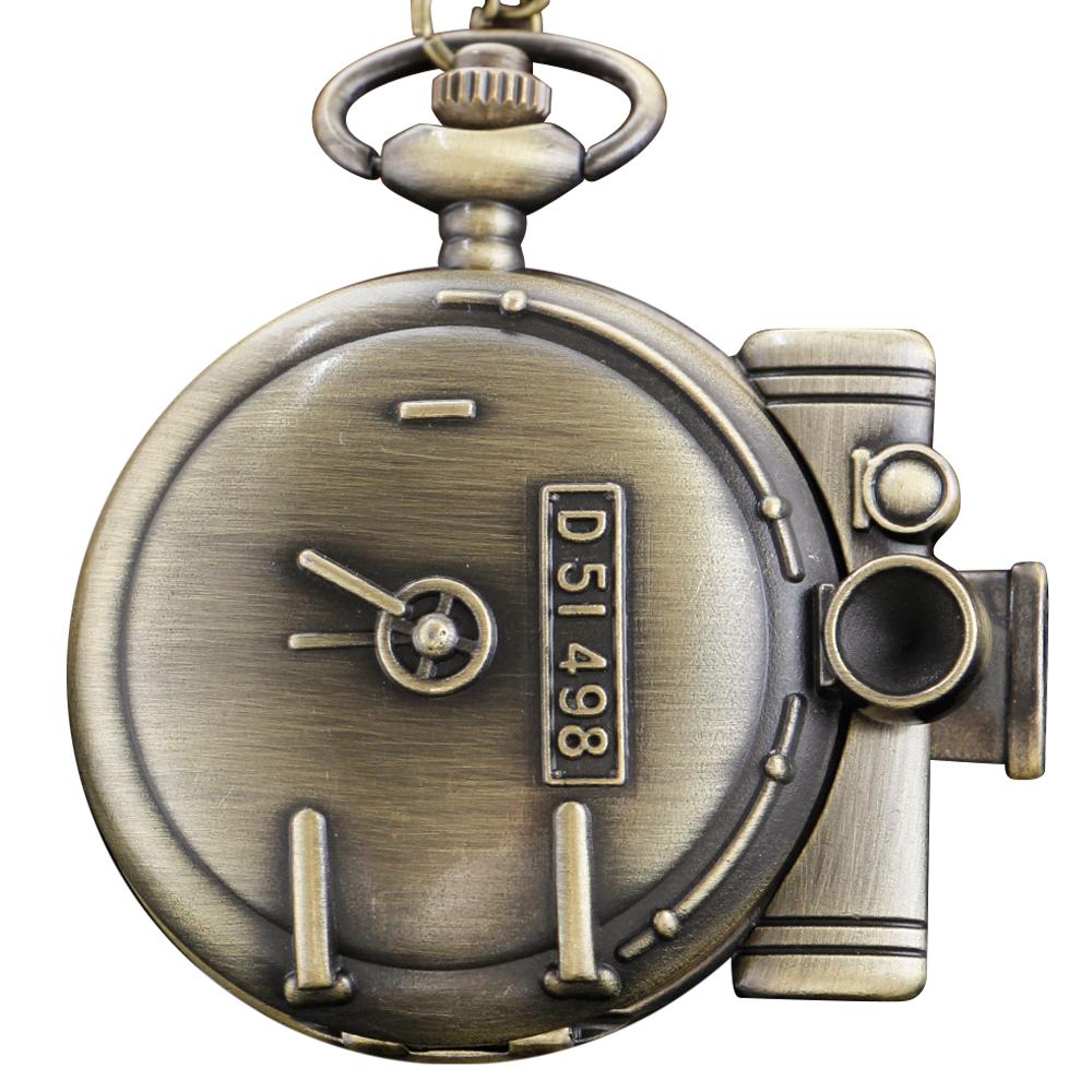 

051498 Flight Train Style Bronze Universal Quartz Pocket Watch Retro Fashion Necklace Pendant Student Festival Gift