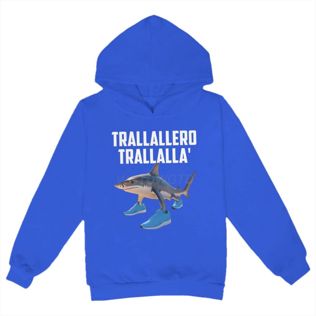 Autumn Winter Funny Shark Printed Hoodies Fashionable Casual Warm Sports Long Sleeved Children's Boy Hooded Sweatshirts