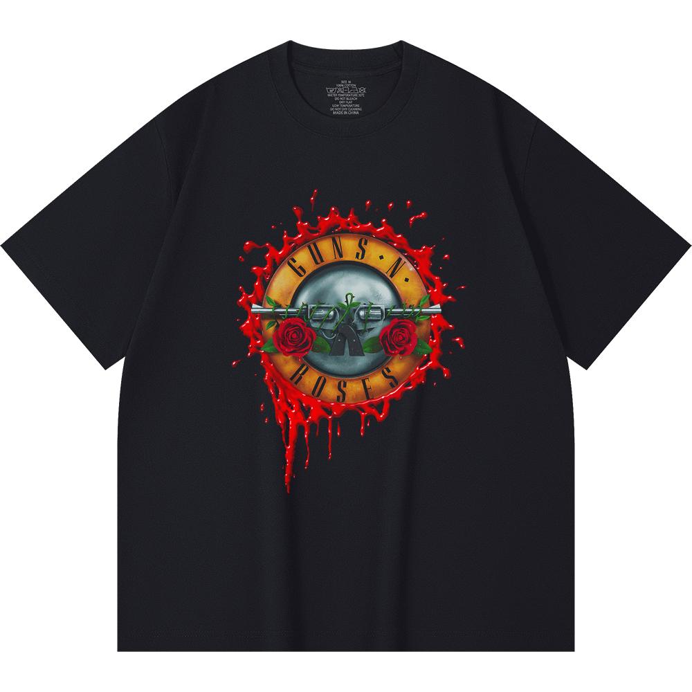 230 g/m² 100% Baumwolle Heavy Metal T-Shirt Rockband Beliebte Musik Druck Unisex Schweres Baumwoll-T-Shirt