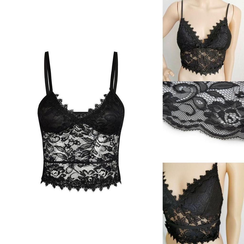 Elegant Lace Women's Bralette Cami Top With Sexy V-neck And Spaghetti Straps