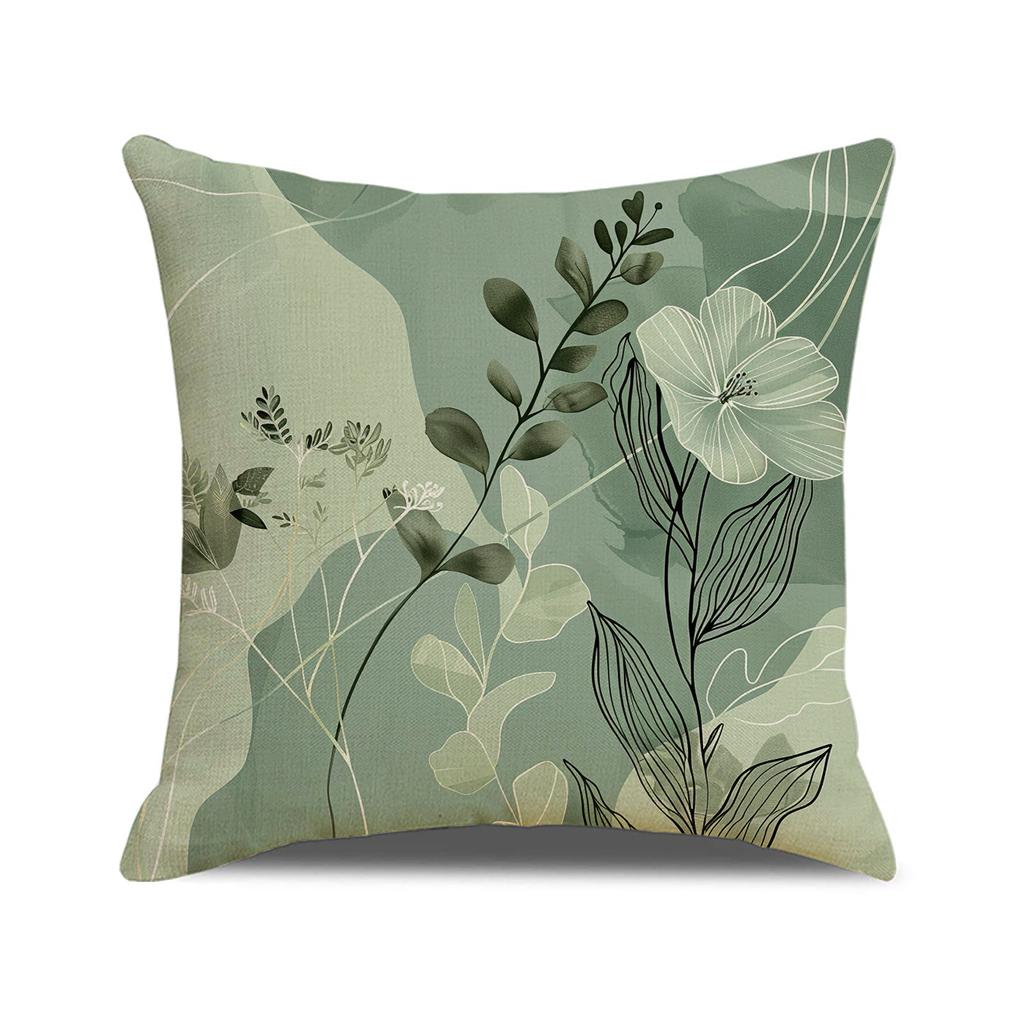 Spring and Summer Versatile Floral Print Pillow Nordic Home Decoration Sofa Cushion Linen Breathable Comfortable Seat Cushion