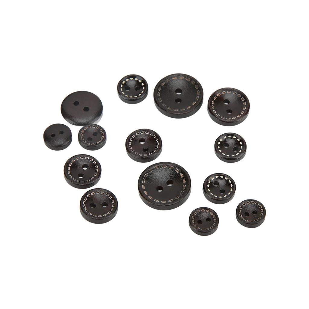 100Pcs Wooden Buttons Unique Design Natural   Sturdy Safe Convenient Round Wood Button