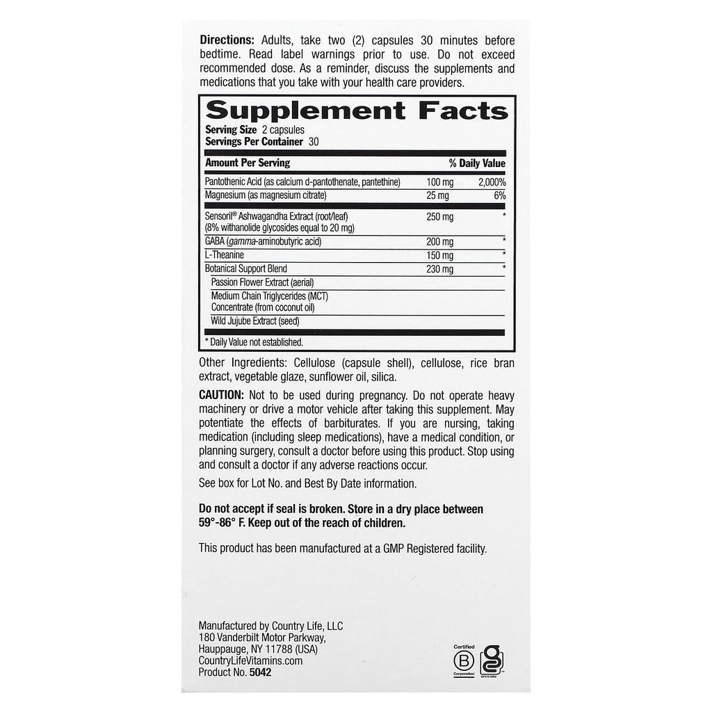 Stress Shield Nighttime, Triple Action, 60 Veggie Capsules