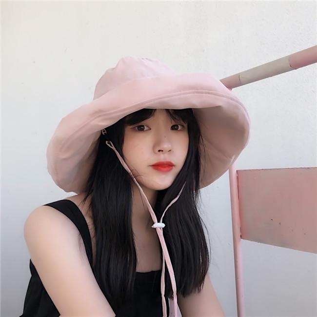 Japanese Style Wide Brim UV Sun Visor Hat for Women - Spring, Summer, Autumn Casual Bucket Hat