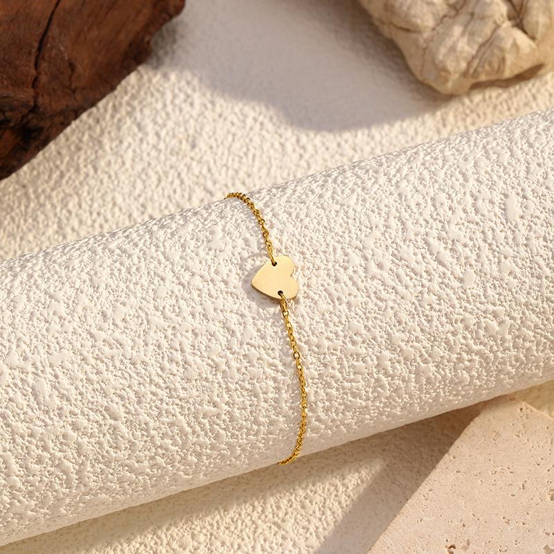 European and American Simple Love Titanium Steel Bracelet Stainless Steel Gold-plated Women's Jewelry Electroplated 18K Gold Light Luxury Jewelry