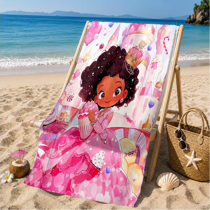 Black Princess Magic Celebration Beach Towel, Microfiber Beach Towel, Perfect For Pool, Beach, Travel, Home Decor Beach Party Fan gifts