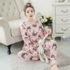 Women's Long-Sleeve Cartoon Pajama Set - Cute Korean Style Homewear for Autumn, Winter, Spring - Plus Size Available