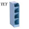 Art Tool Storage Slanted Pen Holder with 5 Compartments, Plastic Stationery Organizer, Box Macaron Colors Space Saving Pencil Cup for Office