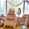 Sfondo con Palloncini a Forma di Torta Rosa Grande per la Festa del 1° Compleanno di una Bambina