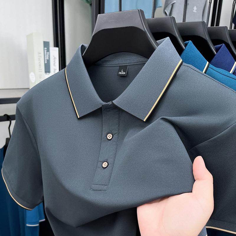 Original Quality Men's Polo Shirt Minimalist Contrasting Collar Short Sleeve Summer Lapel T-Shirt Business Casual Trend Menswear
