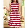 Womens Casual Sleeveless Round Neck Midi Dress With 3D Print Breathable Comfort Fit Elegant Office Style