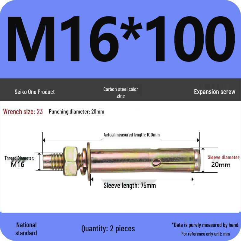 Zinc-Plated Iron Expansion Bolt with Pull-Out Explosion Screw, Available in M6, M8, M10, M12