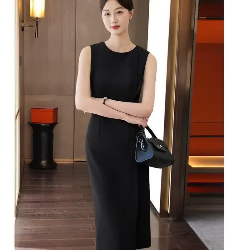 Elegant Sleeveless Commuter Midi Dress