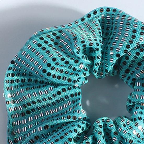 Corda per Capelli Paillettes Lucide Rete Vuota Elastico per Capelli Senza Danni Alta Elasticità Porta Coda di Cavallo Accessorio Quotidiano per Capelli