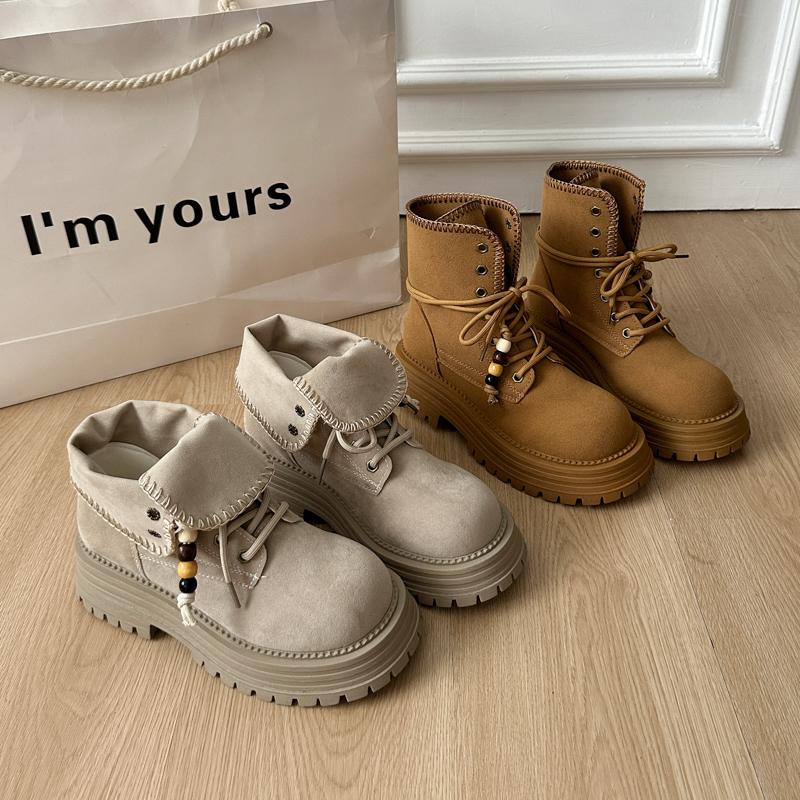 Women Flats Paltform Ankle Boots Beaded Casual Sport Shoes 2025 Trend New Winter Sneakers Woman Snow Boots Botas Mujer