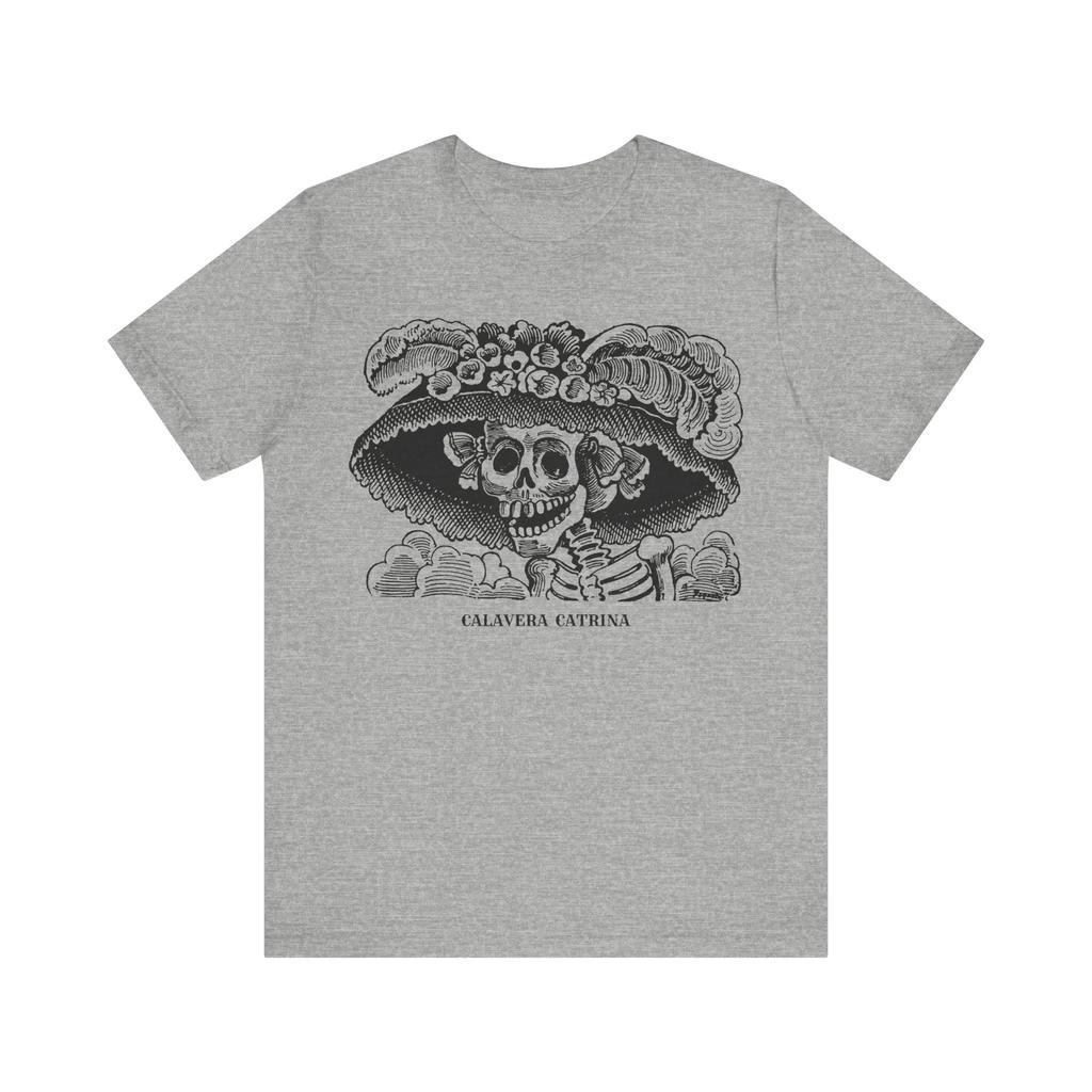La Calavera Catrina Jose Guadalupe Posada Shirt Mexican Heritage T-shirt Vintage Spanish Folk Art Unisex Jersey Short-sleeved