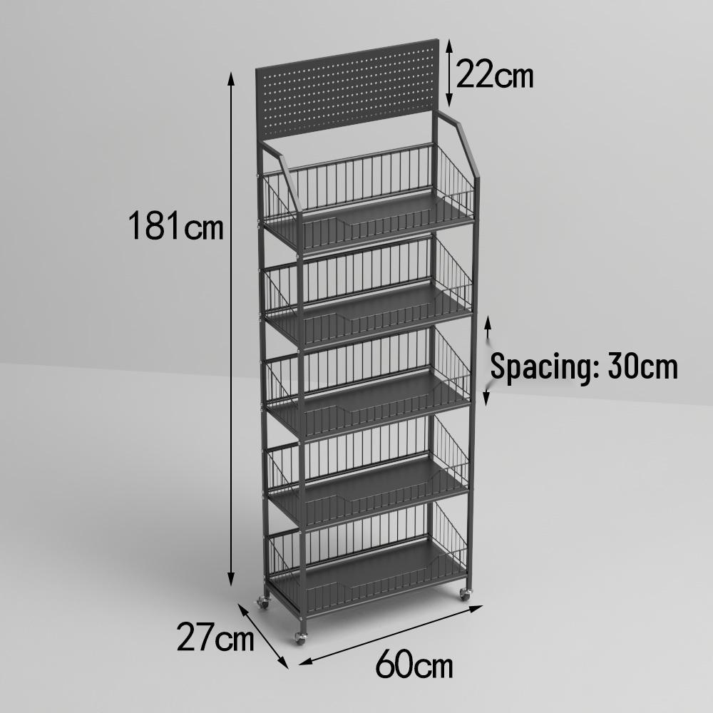 Freestanding Multilayer Snack & Beverage Display Rack for Convenience and Home Use