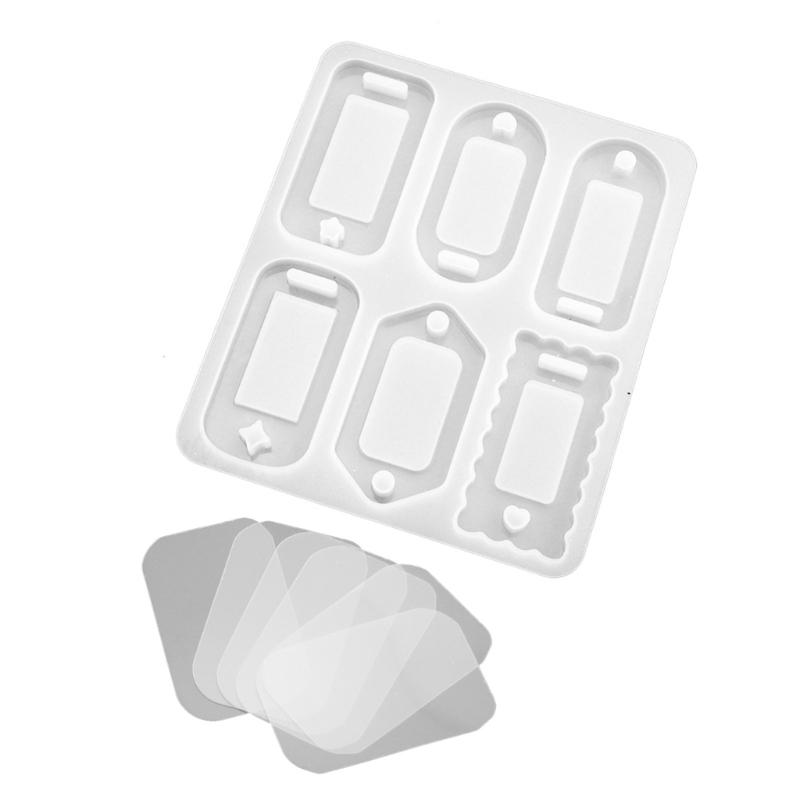 Shiny Glossy Geometry Shape Ornament Silicone Epoxy Resin Mold DIY Keychain Pendant Jewelry for Bag Decorations Craft 1