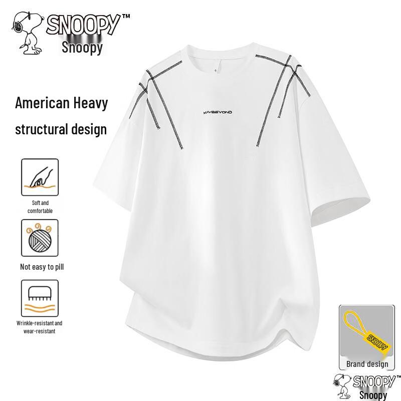 SNOOPY Men s Casual Round Neck Short Sleeve T-Shirt L