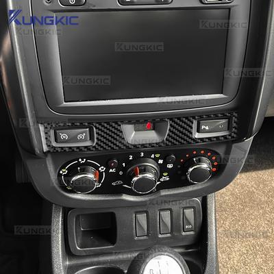 Real Soft Carbon Fiber Sticker For Dacia Duster 2014 2015 2016 2017 2018 LHD RHD Car Central Control Button Interior Trim