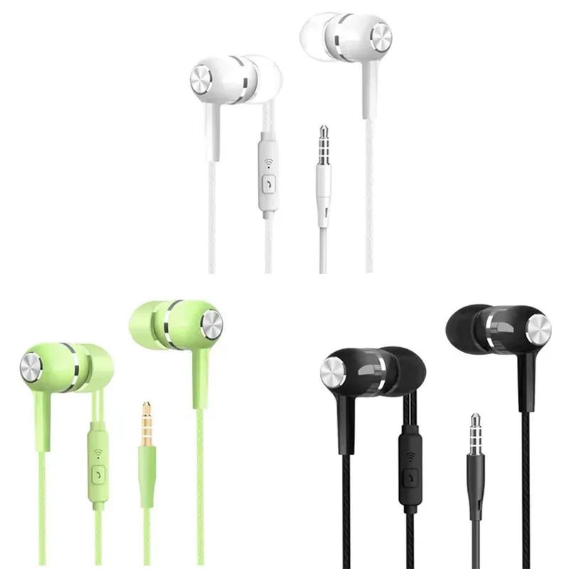 1/2/3/4Pcs Universal 3.5mm Wired Headphones Sport Earbuds with Bass Phone Earphones Stereo Headset with Mic Volume Control