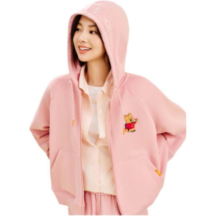 Anta X Daimei Town Collaboration Life Series Hooded Zipper Loose Printed Casual Sweatshirt Women sweatshirt 162548730-2