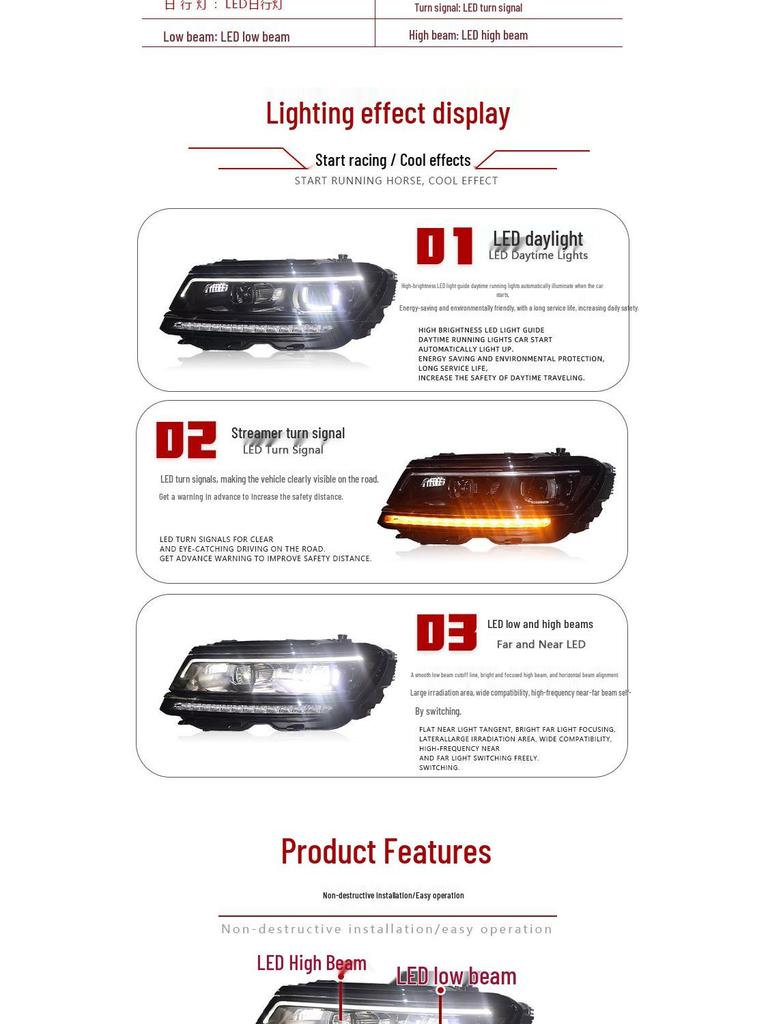17-21 VW Tiguan L Headlight Kit: Premium LED Lens, DRL & Sequential Turn Signals