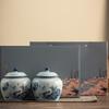 LISM Antique Blue & White Ceramic Tea Caddy