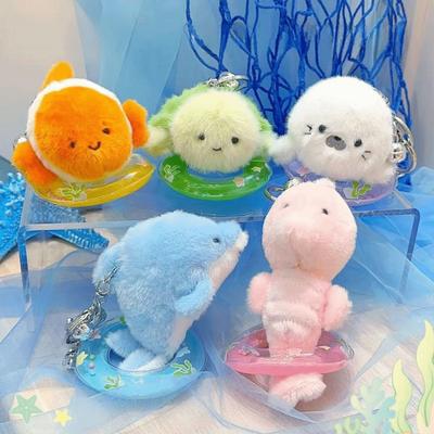 Seahorse Ocean Animal Plush Keychain Kawaii Dolphin Plush Doll  Home Decor