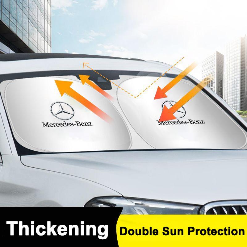 HXGR9 Thicken UV Resistance Car Sun Visor Sunshade Front Glass Sunscreen For Mercedes Benz W203 W204 W205 W176 W16 W177 W247 Accessory