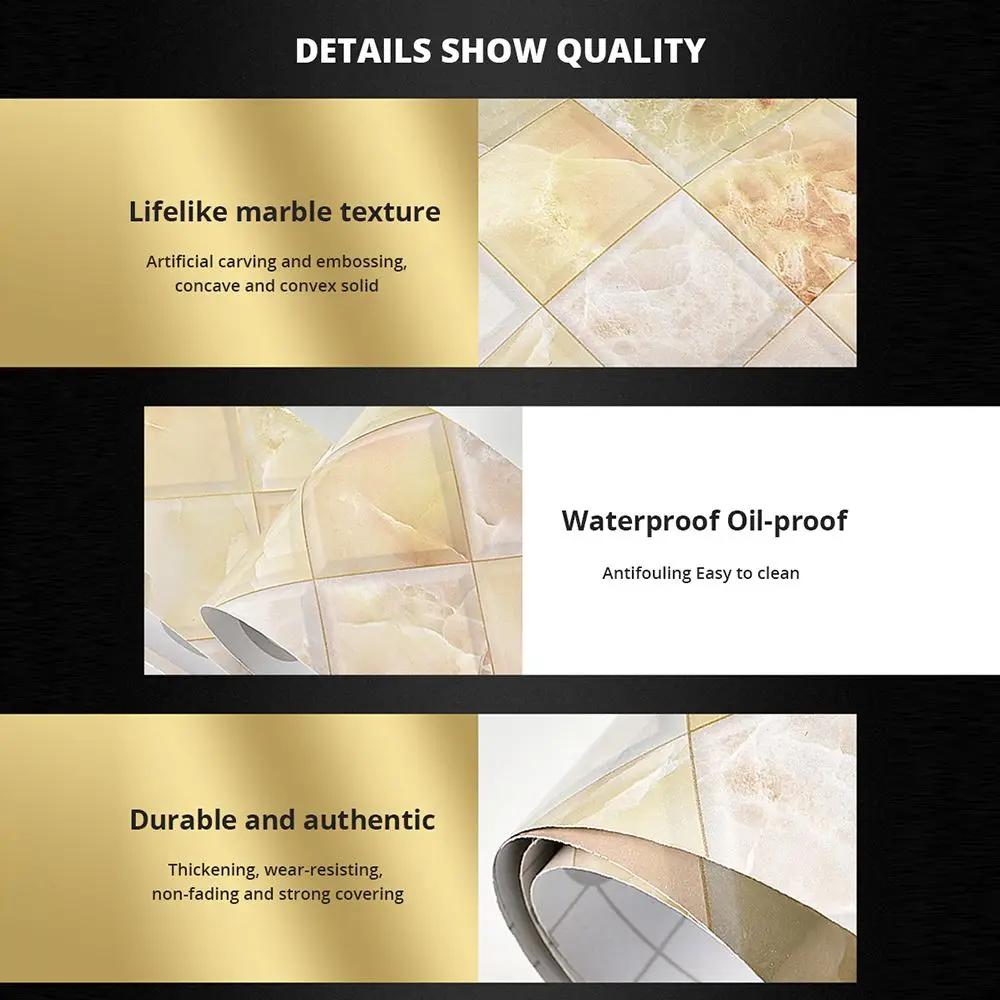 Living Room Self-adhesive Skirting Line Vinyl Decals Baseboard Wall Border Stickers Waist Line Wallpaper Marble