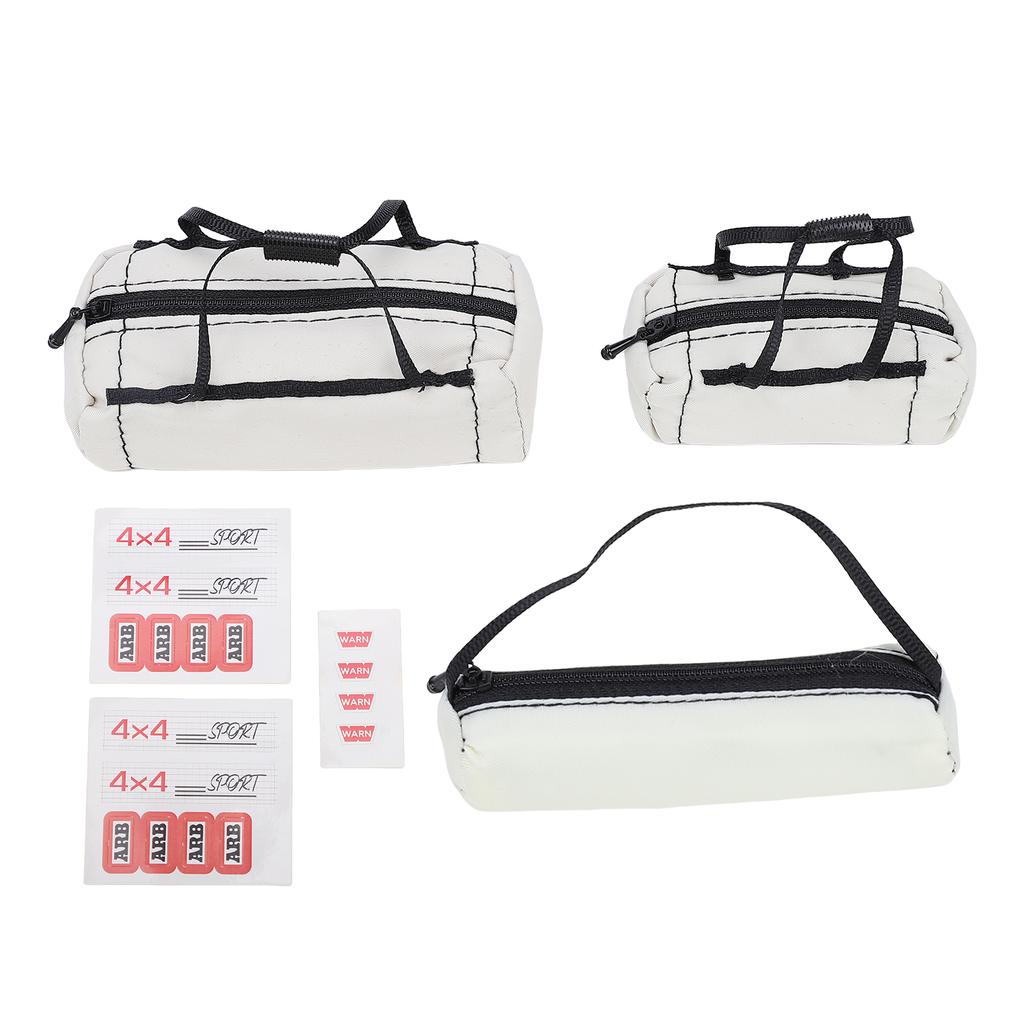 Simulation Decor Set, Includes Bags, Luggage Net, Fuel Tank, Oil Drum, Jack, Fire Extinguisher and Shovel for 1:10