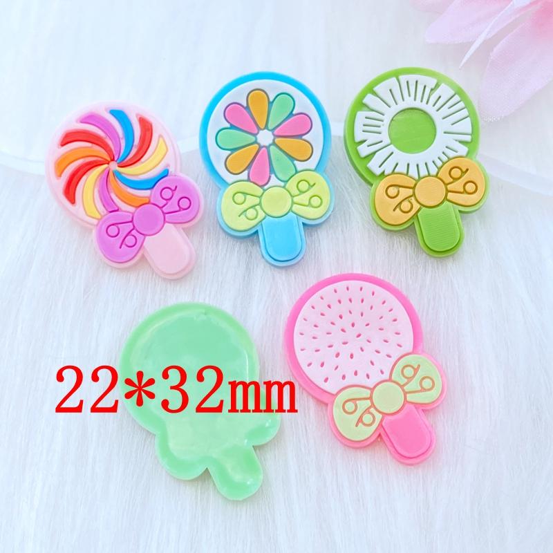 10pcs New Cute Lollipop Series PVC Flexible Glue FlatBack DIY Scrapbook Embellishment Phone Craft Decoration