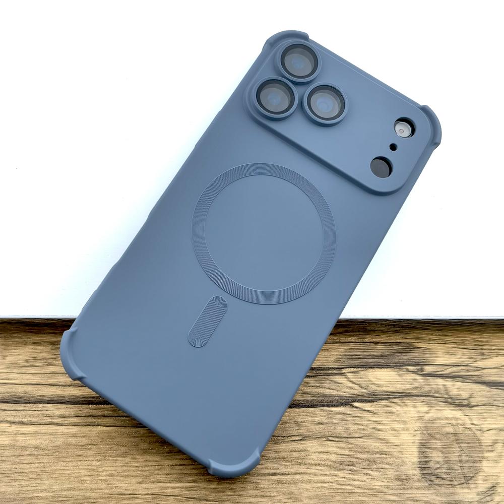 Luxury Shockproof AirBag Soft Magsafe Case For iPhone 17 Air 16 15 14 13 12 Pro Max 17Pro iPhone17 16Pro Wireless Charge Cover