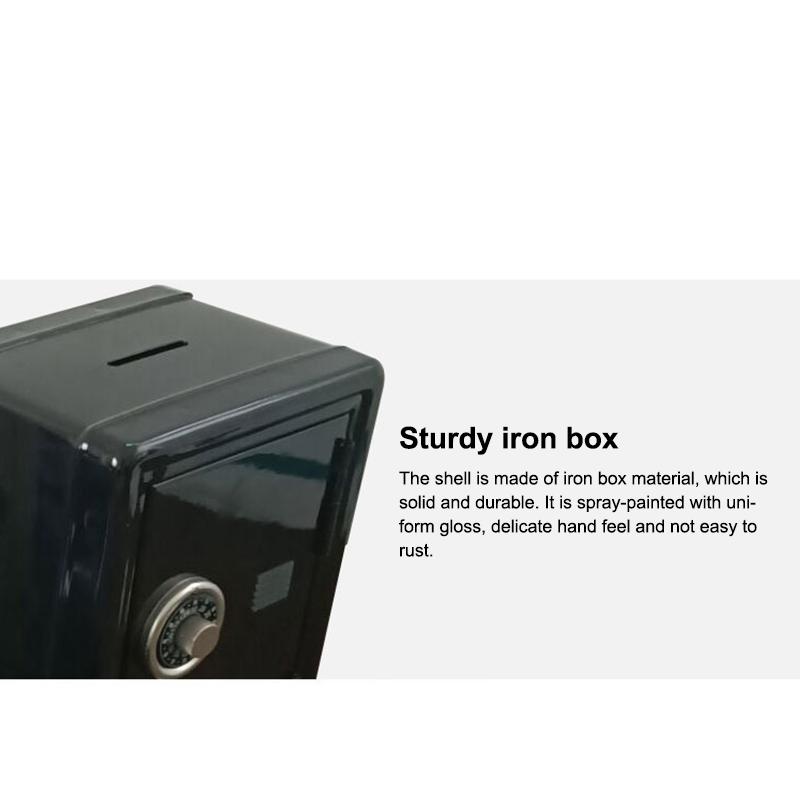 Frcctre Kids Safe Bank, Money Box With Coin Tray, Mini Locker Small Safe Storage Box Piggy Bank With Combination Lock And Key