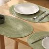 1 Stück Oval Polyester Platzsets, Beige, Braun Western Platzsets, Hitzebeständig, Rutschfest, Tägliche Dekormatten