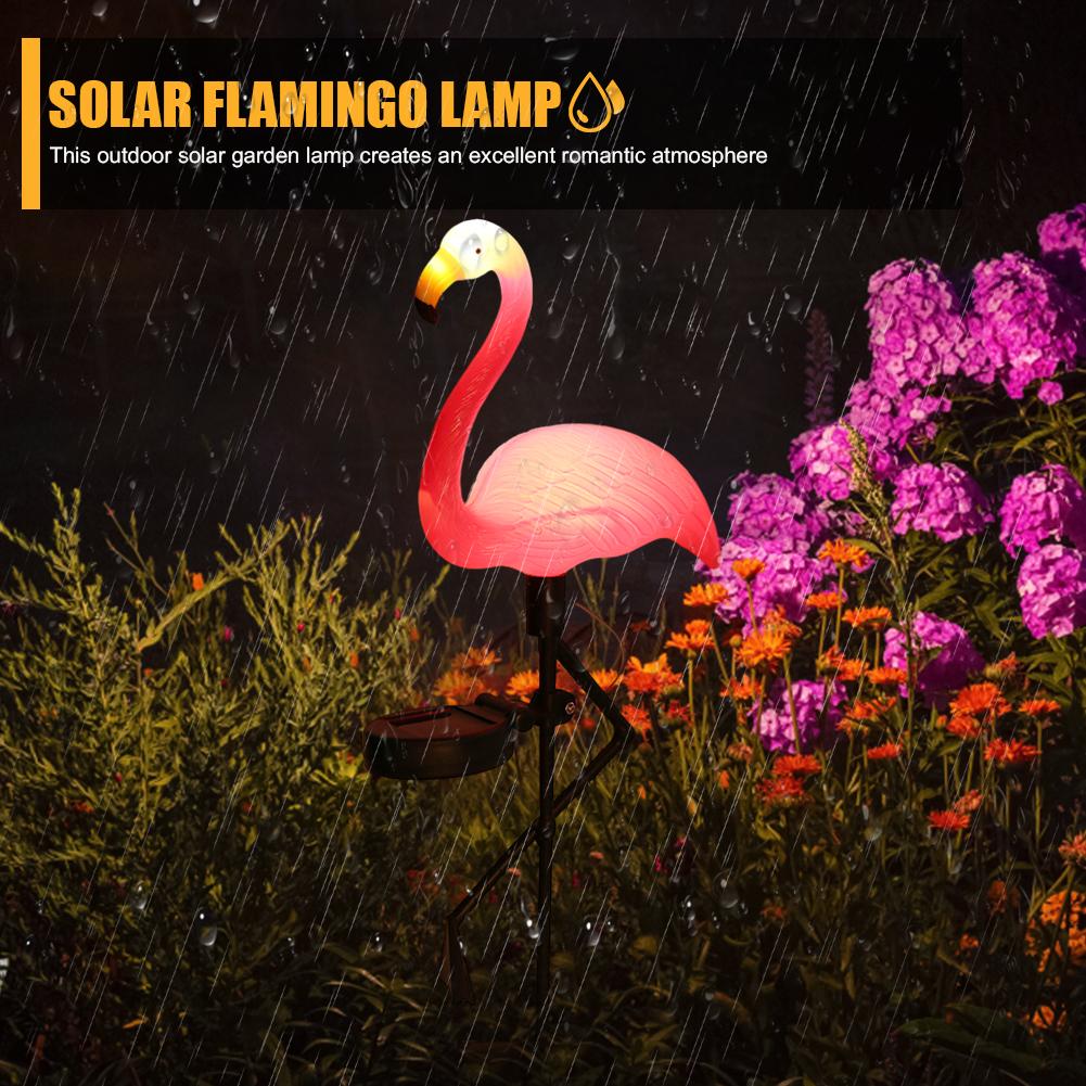Solor Power Lawn Lamp Pink Bird Flamingo Yard Lighting LED Outdoor Lawn Light 600mAh IP55 Waterproof for Pathway Patio Courtyard