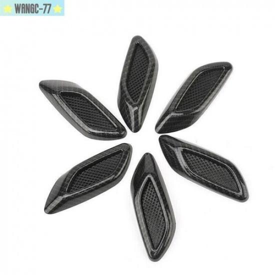 Carbon Fiber Car Air Flow Fender Side Vent Trim ABS Hood Decor Sticker Universal