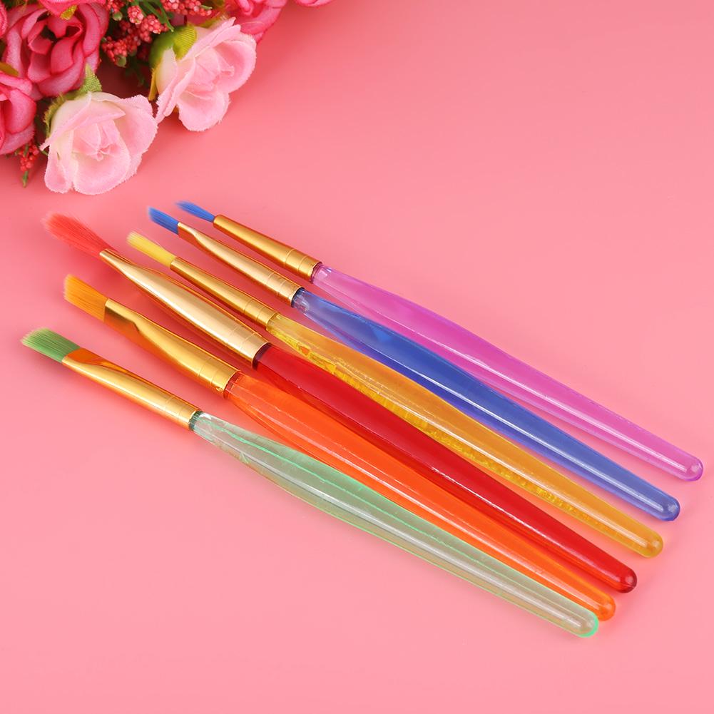 6 Pcs Paint Brush Set, Colorful Nylon Hair Paints Artist Pinteboises with Plastic Handle for Body Rock