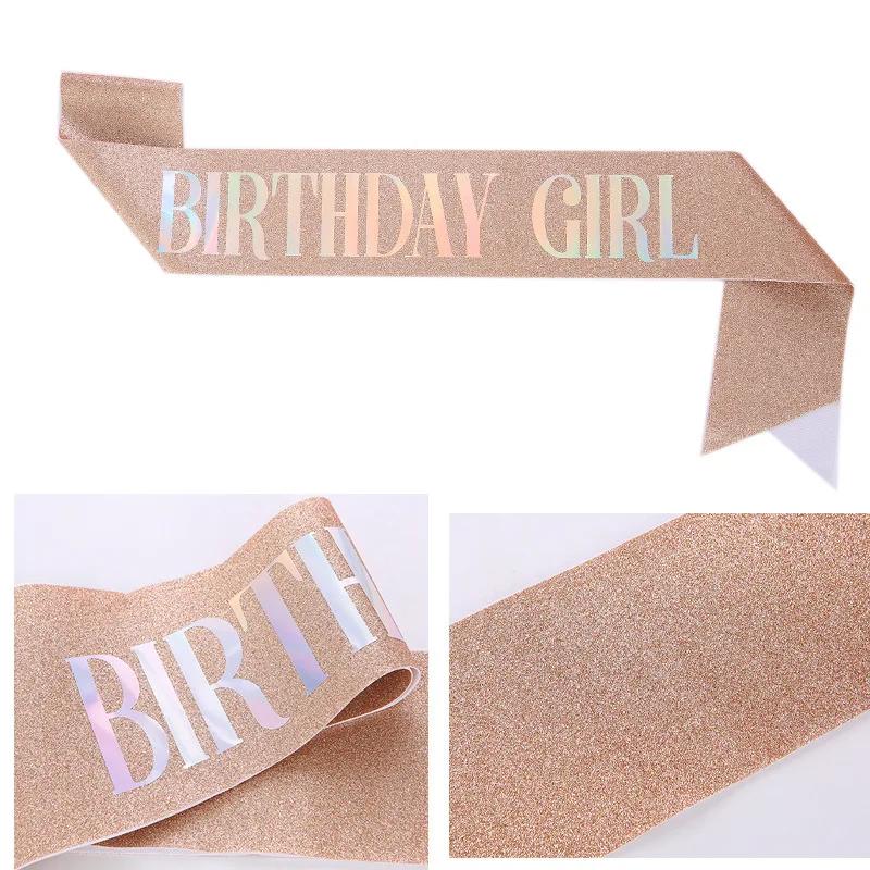 Happy Birthday Queen Girl Satin Sash 21 30 50 Birthday Sash Party Supplies Birthday Decoration Wedding Anniversary Decors
