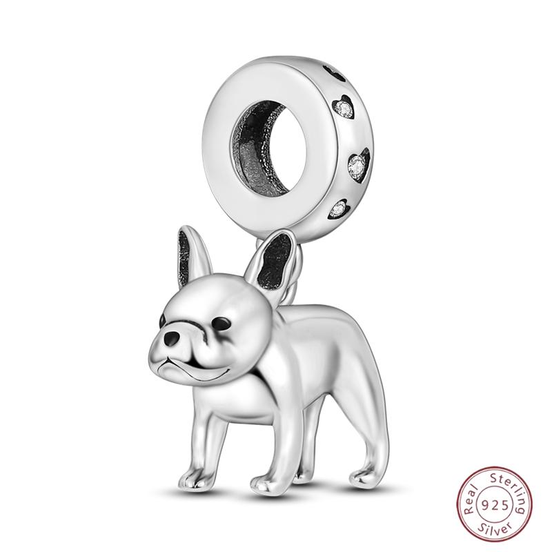 Copper Beaded Pendant Shiny Zircon Animal Elephant Puppy Original 3Mm Bracelet Women Fine Jewelry