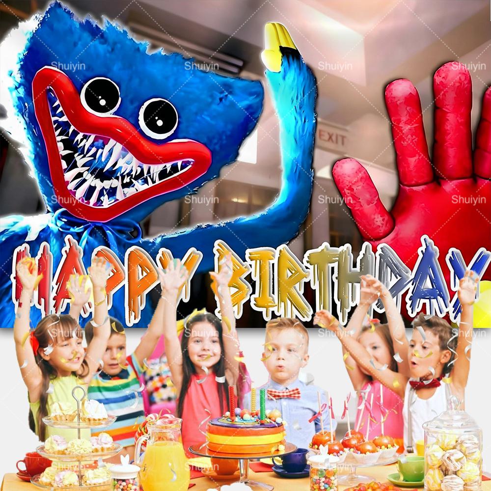 Hot Game-P&Poppy-Playtimes Backdrop Kids Birthday Decorations Party Supplies Baby Shower Banner Horror Festival Decor Props Gift