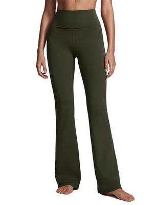 CRZ YOGA Flared Yoga with Olive Size M Leggings, High-Waisted, Stretch, Moisture-Wicking, Quick-Drying, Fitness, Pockets, 30"/32" Inseam, Butterluxe,