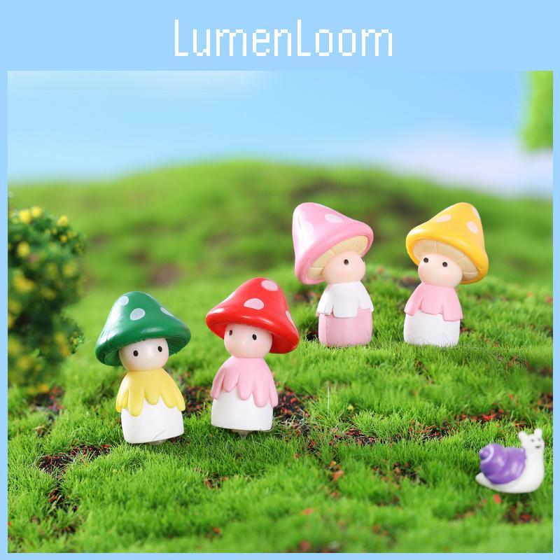Colorful Resin Mushroom Figurine For Diy Fairy Gardens And Succulent Terrariums