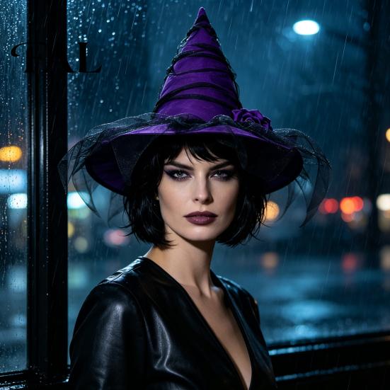 Costume Accessory for Role Play Halloween Witch Hat Women, Gothic Mesh Rose Flower Versatile Dark Style Photo Shoot Wizard Costume, Cosplay
