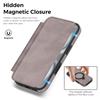 For iPhone 16 Case Compatible with MagSafe RFID Blocking Leather Wallet Cover with Rotating Ring Kickstand