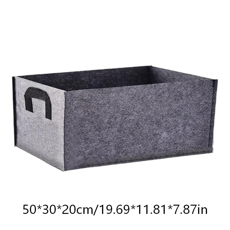 Rectangular Plant Grow Bag With Handles Non Woven Fabric Pot for Home Gardening