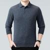 Genuine Brand Men's Luxury Wool Sweater 2025 - Thick, Warm, and Stylish Lapel Knitwear for Mid-Aged Dads.