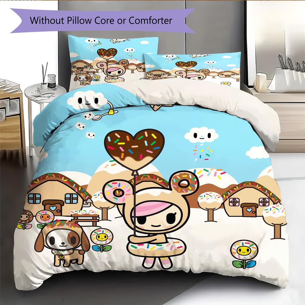 Tokidoki  Pattern Bedding Quilt Set  Home Decoration  Gift (1 * duvet cover + 2 * pillowcase  without core)